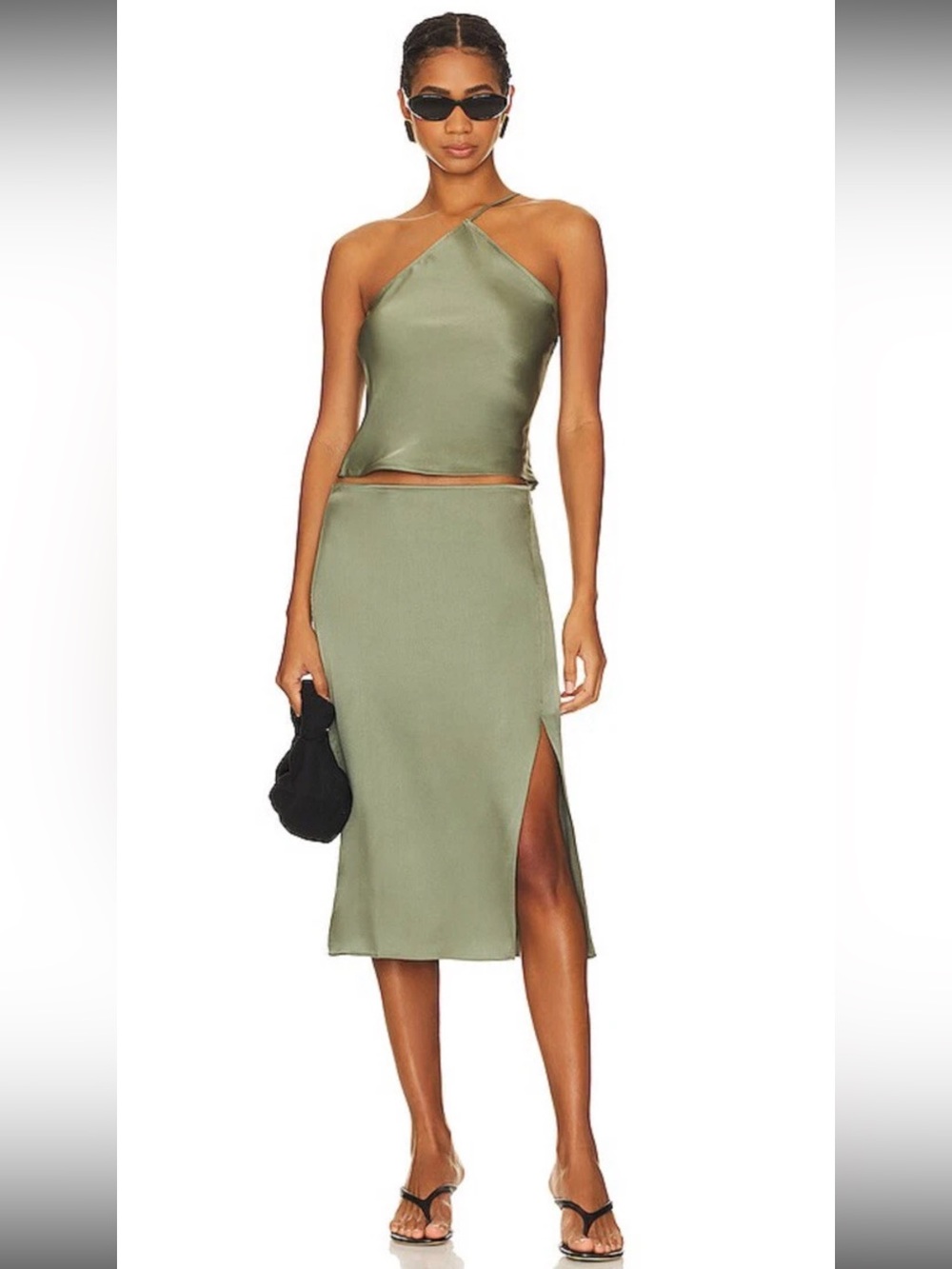 Anine Bing Jolin Midi Silk Skirt